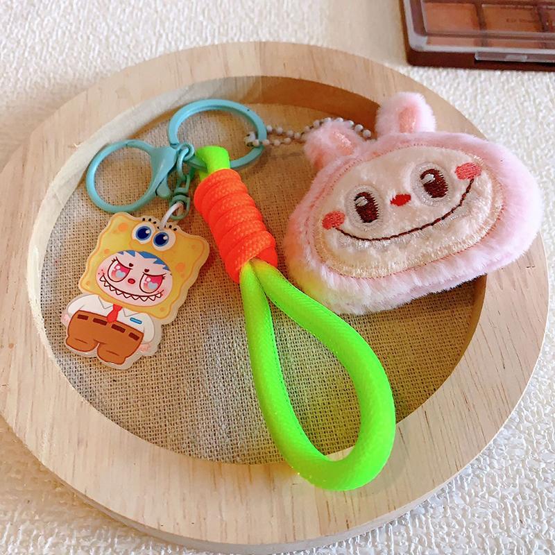 Cartoon Cute Labubu Keychain Pendant Funny Car Keychain Exquisite Creative Backpack Decoration Accessories Gifts