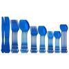 6/8/32Pcs Shiny Blue Dinnerware Set Mirror Polished Stainless Steel Tableware Cutlery Set Knives Forks Spoons Eating Utensil Set
