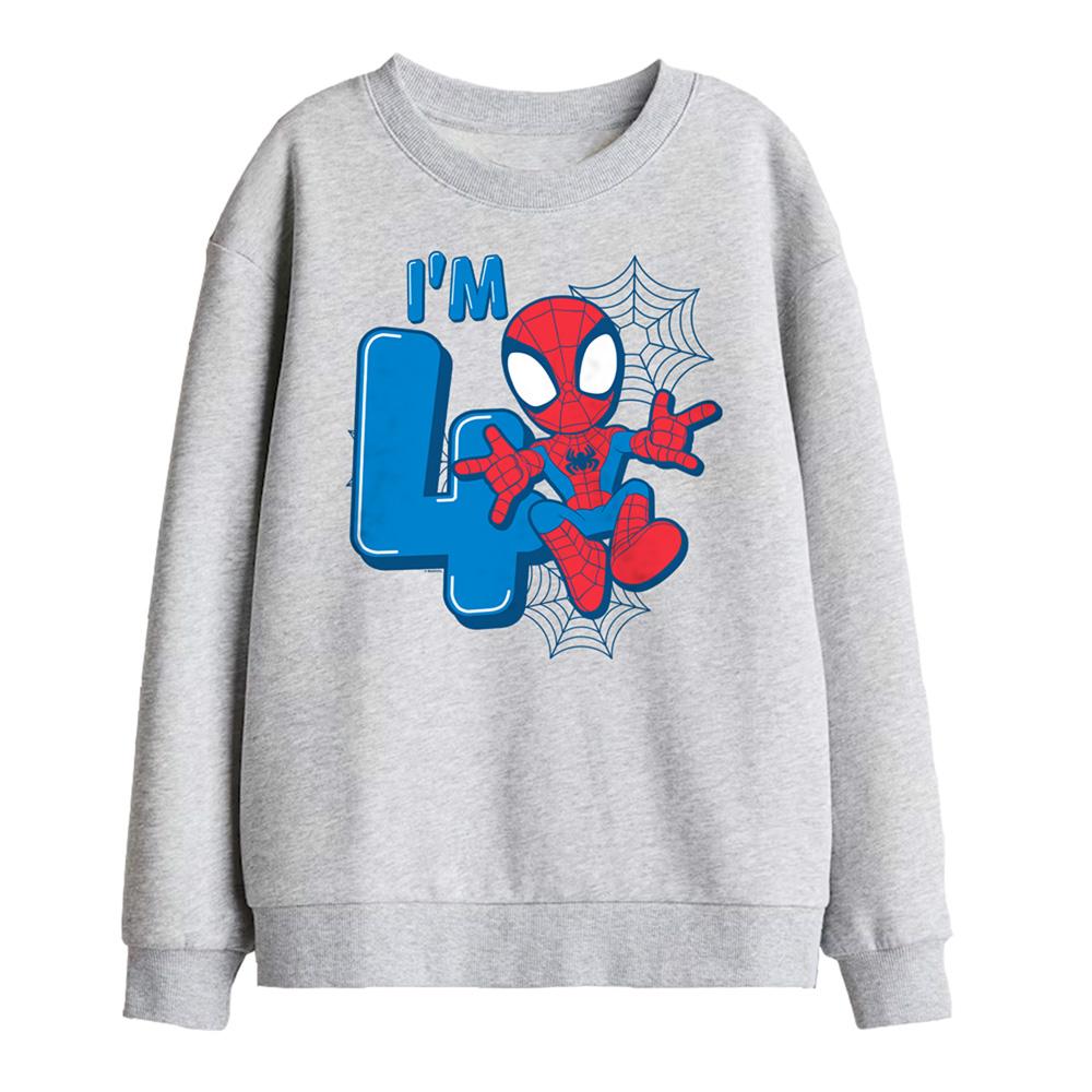 Spider-Man Childrens/Kids Cute Spidey 4th Birthday Sweatshirt