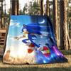 1 шт. Персонализированное фланелевое одеяло Sonic для улицы, Мягкое, Легкое, Персонализированное фланелевое одеяло, Цифровая печать,