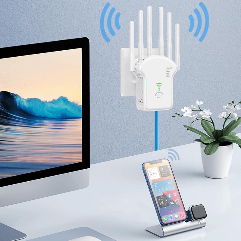5G 1200 Мбит/с Беспроводной WiFi Повторитель Сигнала WiFi 2,4 ГГц 5 ГГц Двухдиапазонный Wi-Fi Удлинитель 6 Антенн Сетевой Усилитель Роутер WPS AVE