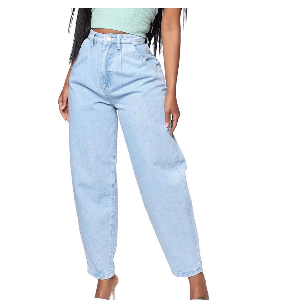 Джинсы - бананы с высокой посадкой, свободные