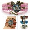 Модный женский богемный кожаный керамический браслет с мандалой, ювелирные изделия