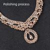 3Pcs Wedding Crystal Jewelry Set Fashion Rhinestone Choker Set  Dress Accessories