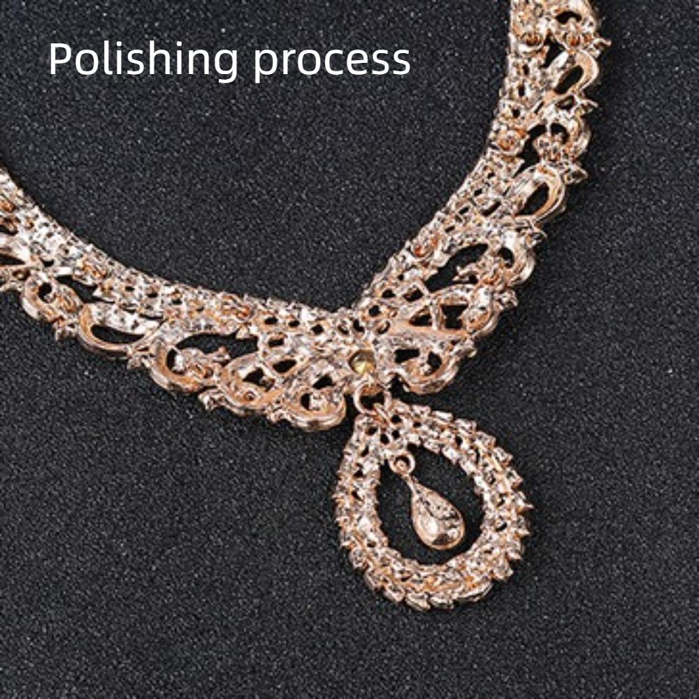 3Pcs Wedding Crystal Jewelry Set Fashion Rhinestone Choker Set  Dress Accessories