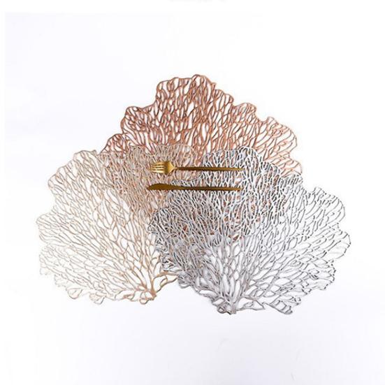 Table Placemat Heat-Resistant Kitchen Placemat Stylish Coral Shape Dining Table Mat for Home Decoration