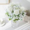 Artificial Fake Flower Bouquet Rose & Hydrangea Silk Flowers for Home Vase Bridal Shower Decor Photo Studio Floral Props