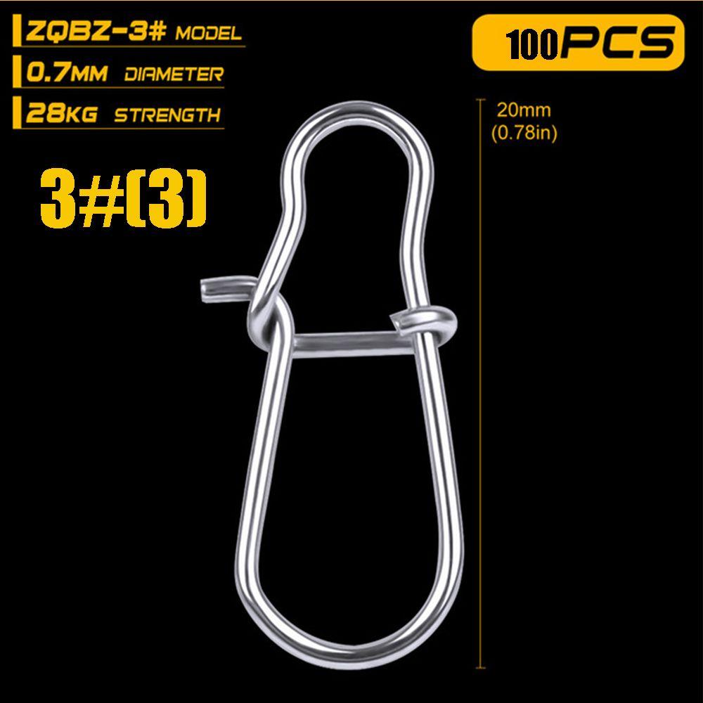100PCS Hot Line tackle Durable 12mm-33.5mm Fast lock Fishing Hanging Snap Barrel Swivel Connector