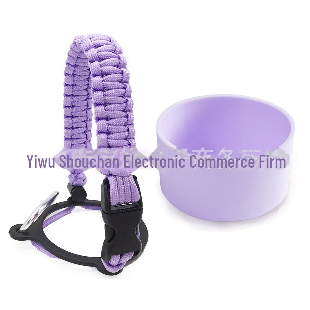 Top Thermos Cups with Silicone Non-Slip Sleeves, Hand-Woven Ropes, and Cup Handles