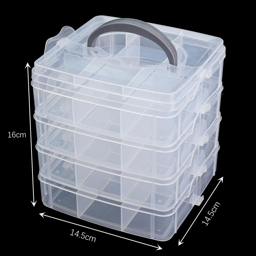PP Material Plastic Transparent Compartment Storage Box DIY Bracelets Necklaces Jewelry Storage