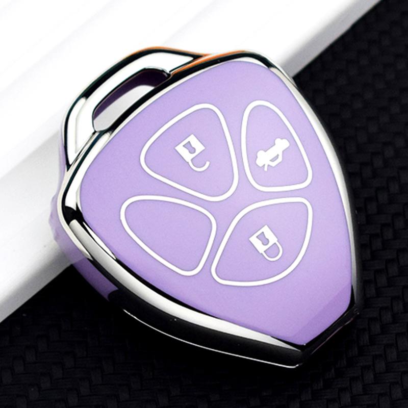 3 Buttons TPU Key Holder Case for Toyota Yaris/Vitz Auris Mk I 2007 Corolla Verso Hilux 7 RAV4 Porte Camry Car Key Cover Keychain