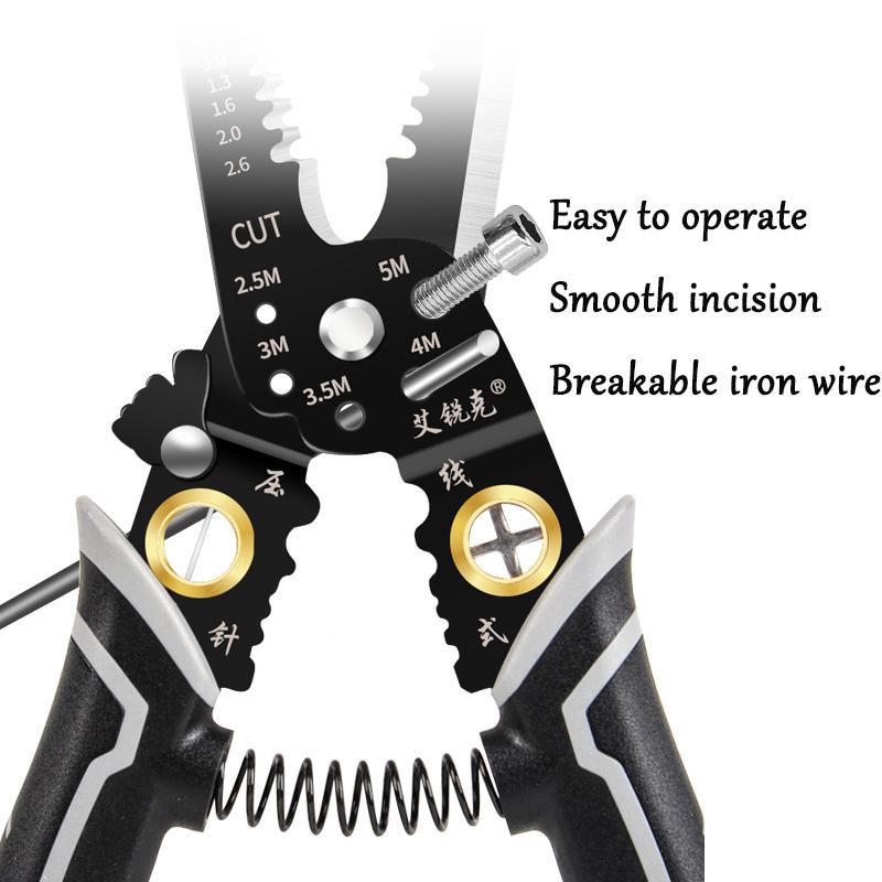 Девять в одном многофункциональный инструмент для зачистки оборванных проводов, специальные электрические разрезные кусачки для намотки, клещи для зачистки проводов и обжима кожи