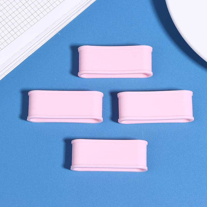 4Pcs Silicone Tennis Racket Grip Ring Handle Closure Rubber Sweat-Absorbing Band Elastic Fixed Stretchable Tennis Accessories