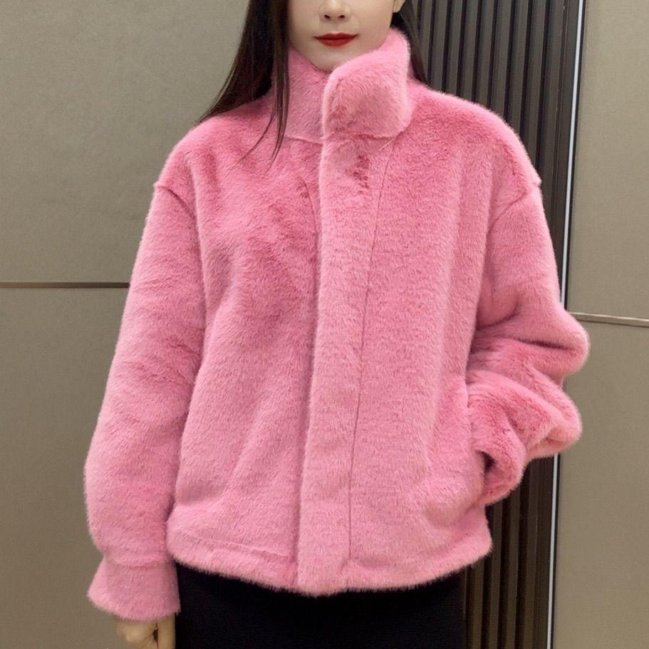 Короткая модная шуба с воротником-стойкой и леопардовым принтом для женщин, теплая и свободная зимой