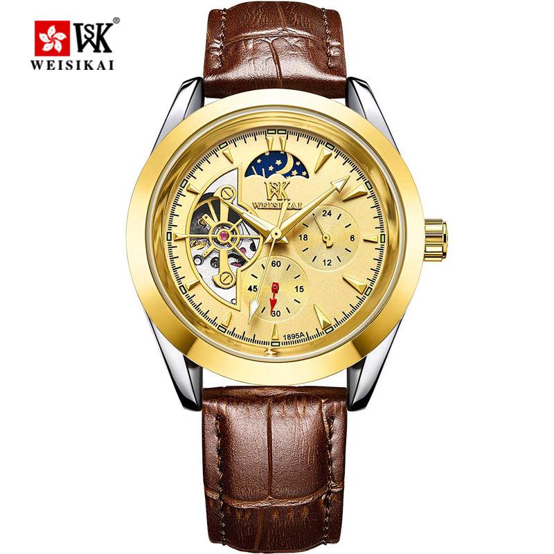 Новые роскошные мужские часы высшего бренда с коробкой, деловые часы, водонепроницаемые, полностью автоматические мужские механические часы