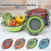 Складная раковина для очистки овощей и фруктов, дренажная корзина, силиконовый складной дуршлаг, складная сушилка для мытья, кухонные инструменты для хранения