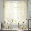Flower Retro Tulip Plant Pastoral Style Bedroom Transparent Sheer Curtains Holiday Decoration Window Voile Tulle Curtain