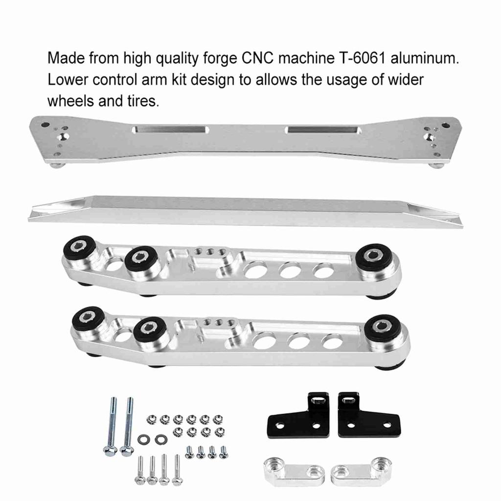 2Pcs Rear Lower Control Arm Kit Subframe Brace Tie Bar Fits for Honda Civic EG 9295