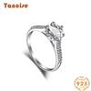 Tancise Women Classic 925 Sterling Silver  Zircon Ring Ladies Jewelry Wedding Promise Party Gift