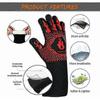 Anti-heat oven glove anti-fire fireplace glove Resistant up to 800C for protection against thermal risks anti-heat barbecue oven gloves 32cm Versaille