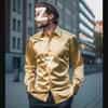 Men's Shiny Long-Sleeve Fashion Shirt for Autumn/Winter - Nightclub Casual Wear 2023