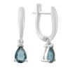 Серебряные серьги с топазом Лондон Блю 0.95ct (2195948)