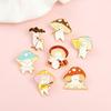 Adorable Cartoon Mushroom Band Guitar Design Brooch Unique Alloy Accessory For All