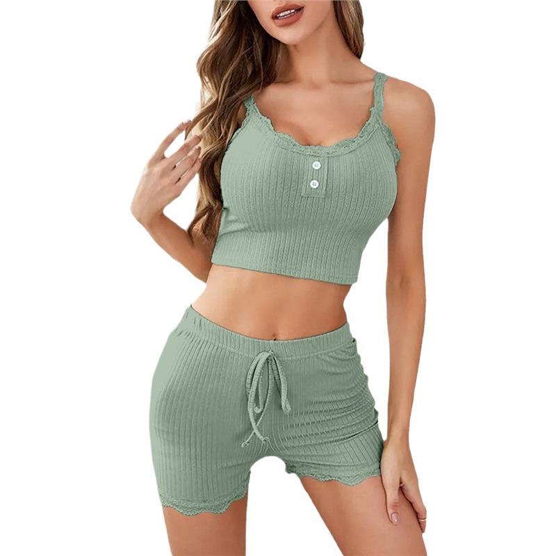 Lace Fashion Pajamas Girls Spice Girls Suspender Casual Sexy Girls Fast European and American Lace Ladies Loungewear Shorts