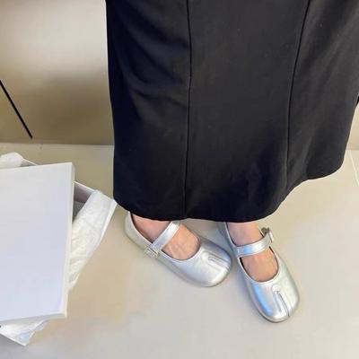 Модные и удобные ретро-туфли Мэри Джейн с поддельным раздвоенным носком, женские летние нежные туфли на плоской подошве для поездок на работу из сои