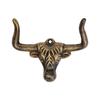 Metal Bull Head Wall Hook Double Hook for Entryway Storage and Ranch Style Accent for Keys Towels and Small Bags