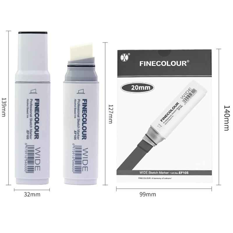 FINECOLOUR Ручная роспись Маркеры EF100/EF101/EF102 Набор художественных маркеров Двусторонний Масляные на спиртовой основе Скетч-ручка Художественные принадлежности для рисования