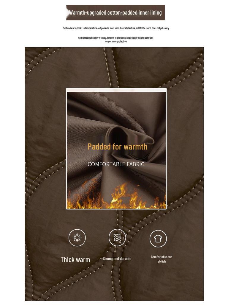 Женское ретро аргайл хлопковое миди зимнее пальто - Свободная повседневная куртка с лацканами