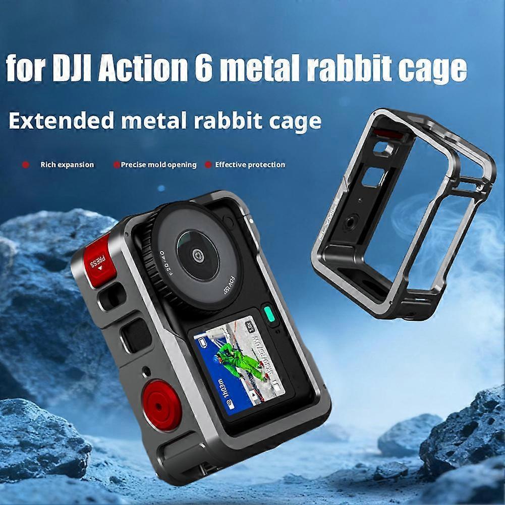 Flymile Applicable For DJI Action 6 Protective Cage Metal Frame Sports Camera Accessories