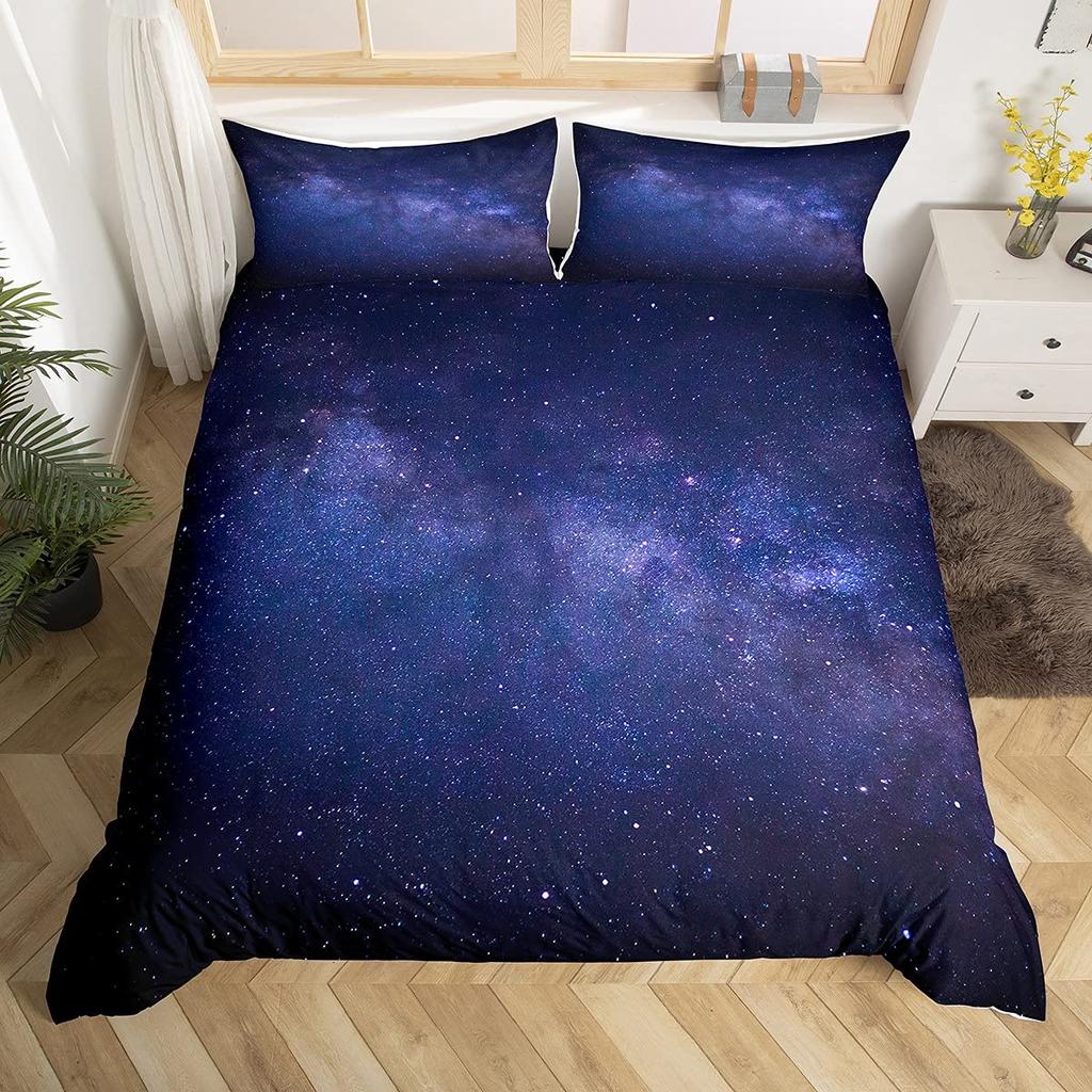 Galaxy Duvet Cover Set 3D Printed Space Themed Bedding Set Kid Boy Galaxy Series Universe Pattern Polyester Quilt Cover For Girl
