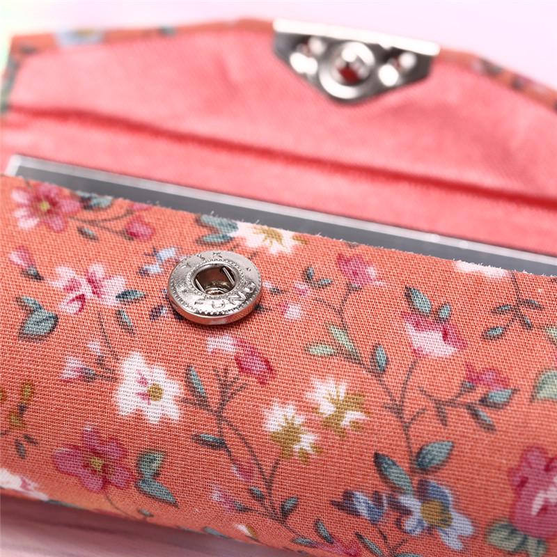 Lipstick Case Retro Embroidered Holder Flower Design With Mirror Packaging Box