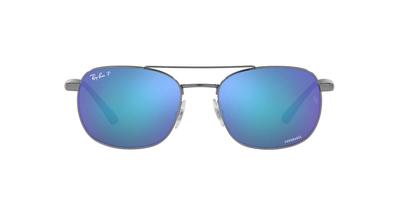 Солнцезащитные очки 0RB3670CH Серые Зеркальные Синие Размер 54 Ray-Ban Мужские Цвет оружейной стали/Поляризованные линзы,