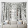 Украшение дома Рождественский зимний лесной пейзаж с принтом полиэфирного лака на стене, подвесной фон для комнаты, тапиз