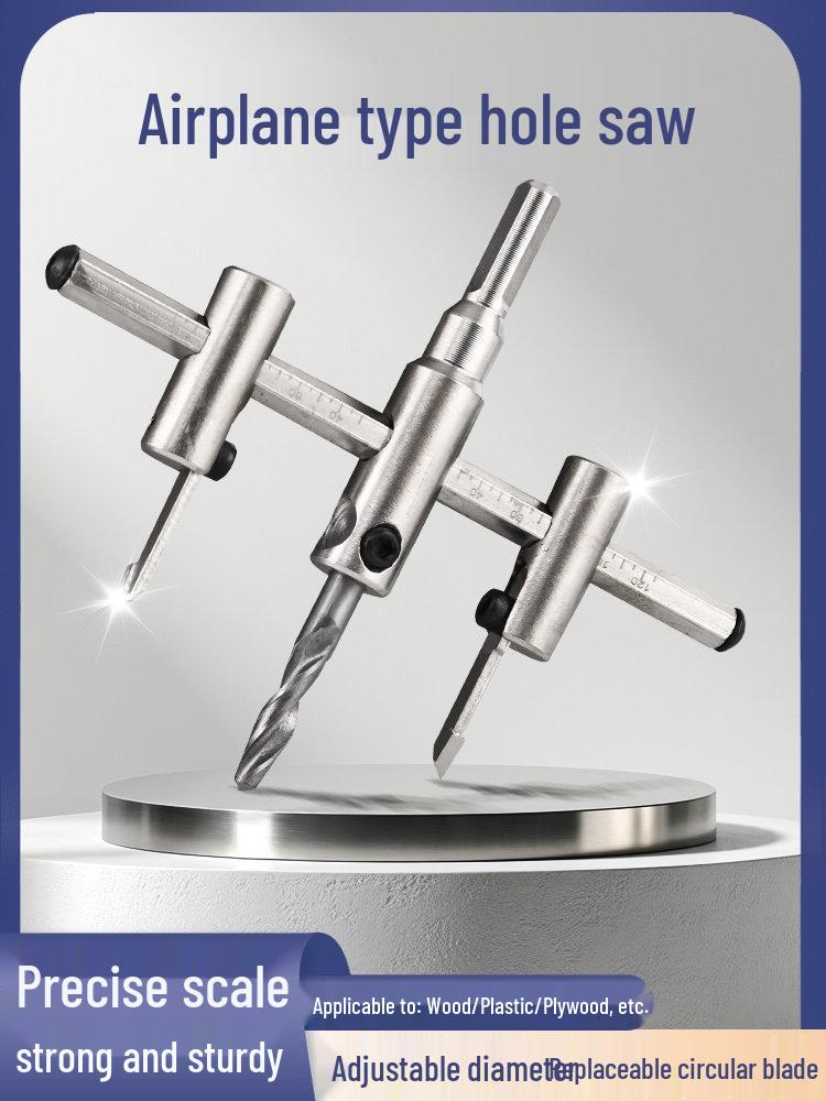 Adjustable Hinge Punching Cutter for Wood, Plasterboard, Downlight, and Spotlight Installation