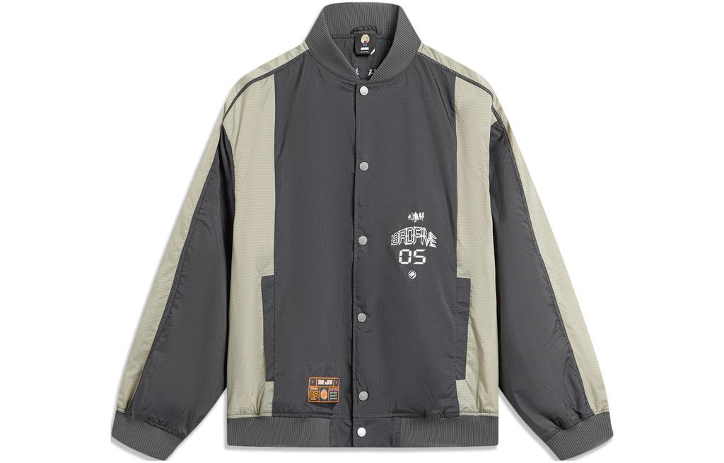 Men's Jacket Li-Ning Li Ning Badfive Jacket Men's Sandalwood Black Ecru Limewash Gray