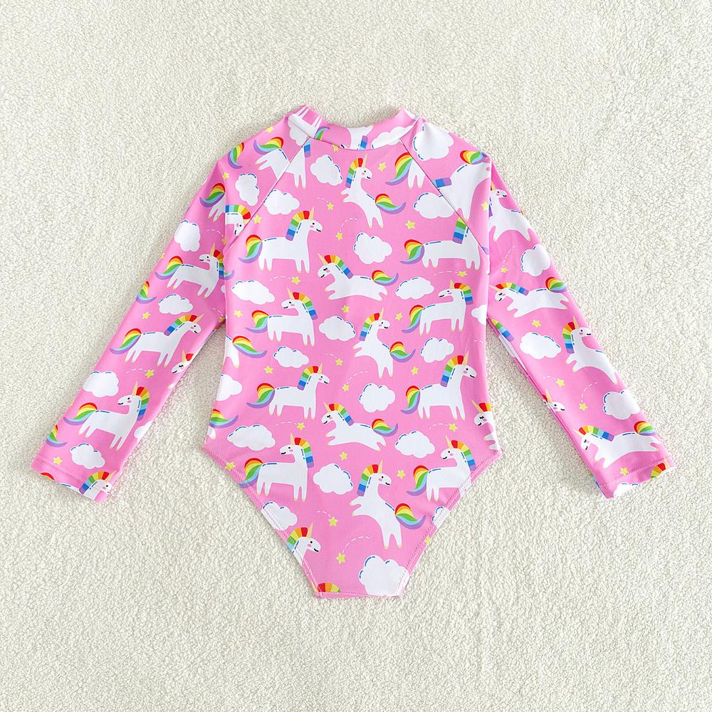 Леопардовый купальник для девочек 4-7 лет, детский купальник с длинным рукавом, пляжные купальники, детские купальные костюмы, горячий источник