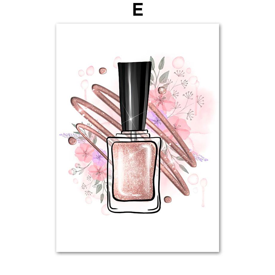 Макияж, красота, ногти, настенный художественный принт, брови, губы, помада, ресницы, холст, картина, скандинавский постер, бар, модная вечеринка, домашний декор