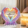Heart Hands Sculpture, Desktop Ornament Collection, Love Finger Art Statue Acrylic Craft for Living
