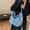 Vintage Denim Tote Bag Women's Large Capacity Shoulder Crossbody Bag