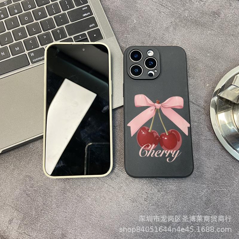 Розовая вишня для чехла на мобильный телефон iPhone15 14PROMAX полностью закрывающий 13/11 противоударный 16/15 защитный чехол 17