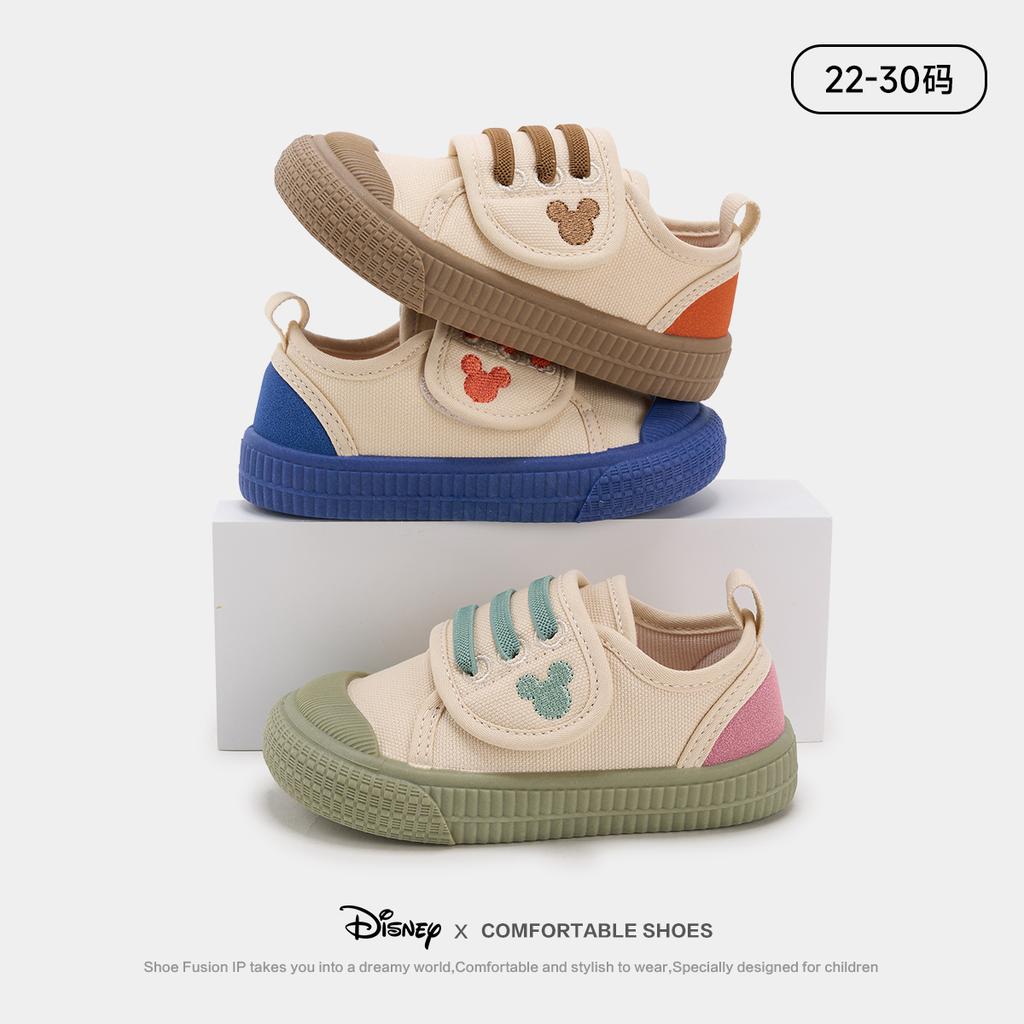 Disney baby walking shoes, spring children's canvas shoes, anti slip kindergarten casual shoes for boys and girls