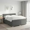 Box Spring Bed with Mattress Dark Grey 140 x 190 cm Fabric