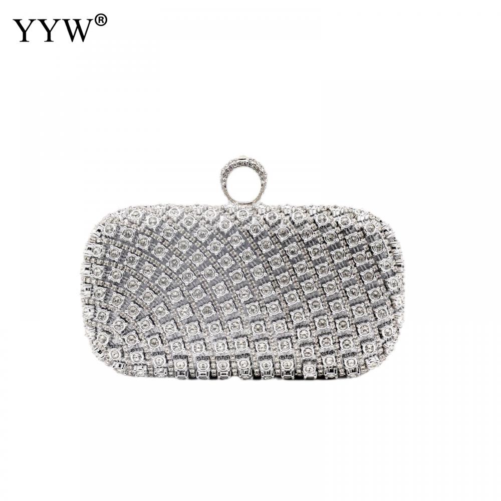 Sparkly Diamond Evening Bags for Women 2024 Finger Ring Clutch Bag Chain Shoulder Handbags Luxury Wedding Party Purse Sac A Main