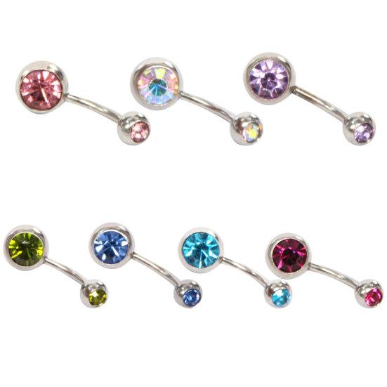 Женщины ювелирные изделия декор горный хрусталь инкрустация пирсинг пупка живота кольцо