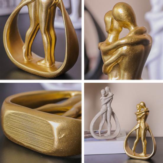 Обнимающаяся пара, обнимающая мужчин и женщин, статуэтка из смолы, скульптура для домашнего офиса, свадебной вечеринки