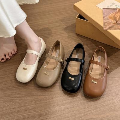 Ретро туфли Мэри Джейн с круглым носком и плоской подошвой, женские, лето 2025, новые, поздний вечерний ветер, мягкая подошва, с мелким вырезом, туфли бабушки Дуду